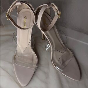 Qupid Cream Heels Elegant Stiletto Design